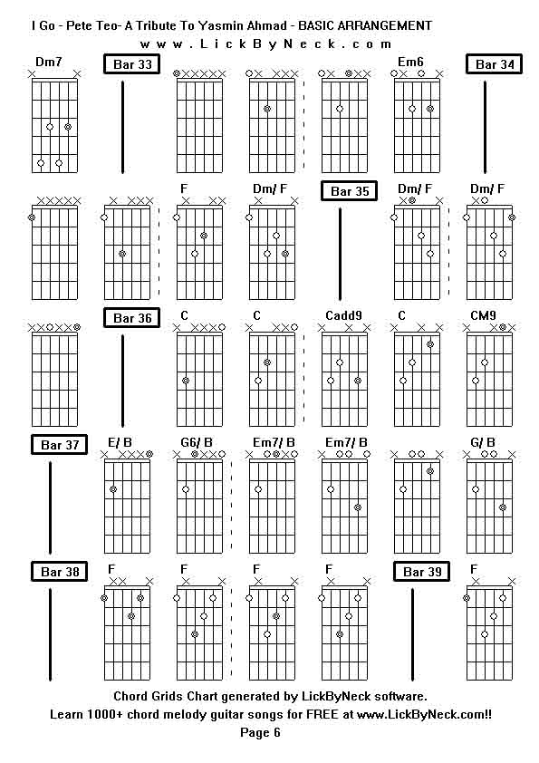 Chord Grids Chart of chord melody fingerstyle guitar song-I Go - Pete Teo- A Tribute To Yasmin Ahmad - BASIC ARRANGEMENT,generated by LickByNeck software.